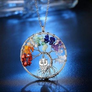 Silver Color Rock Crystal Gravel Tree Of Life